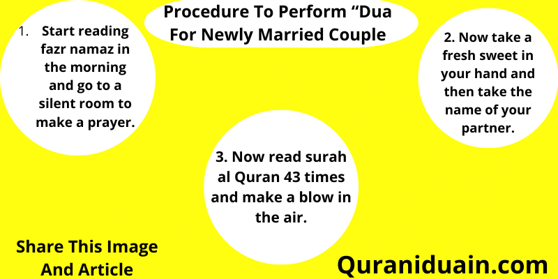 Procedure To Perform “Dua For Newly Married Couple” Step by Step: